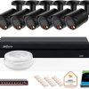 Zestaw monitoringu IP DAHUA 6x kamera IPC-HFW2849S-S-IL-0280B-BLACK 8MPX