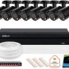 Zestaw monitoringu IP DAHUA 8x kamera IPC-HFW2849S-S-IL-0280B-BLACK 8MPX